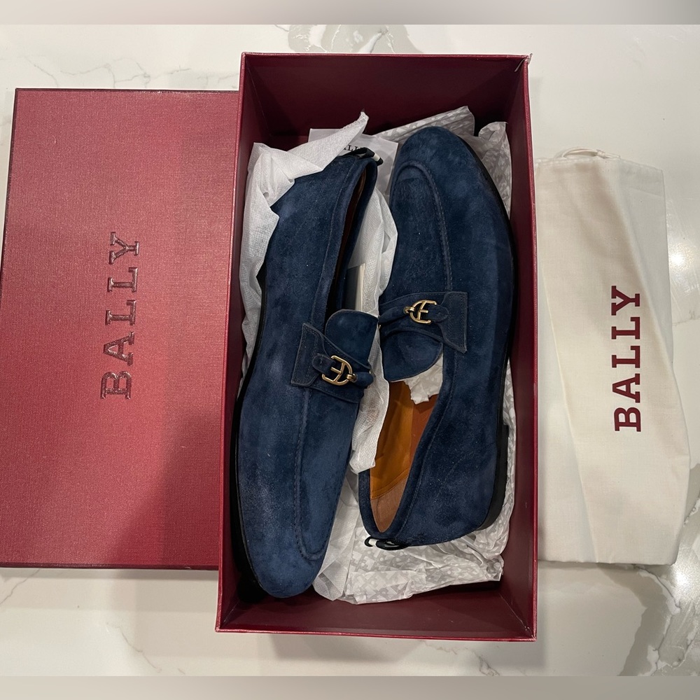 Plintor Blue Suede Bally Shoes
